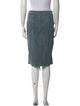 Veronica Beard Lamb Leather Knee-Length Skirt