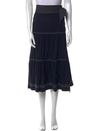 Veronica Beard Ruffle Embellishment Midi Length Skirt