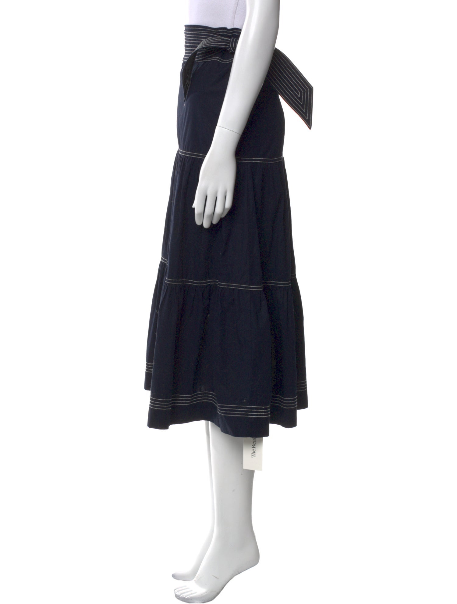 Veronica Beard Ruffle Embellishment Midi Length Skirt