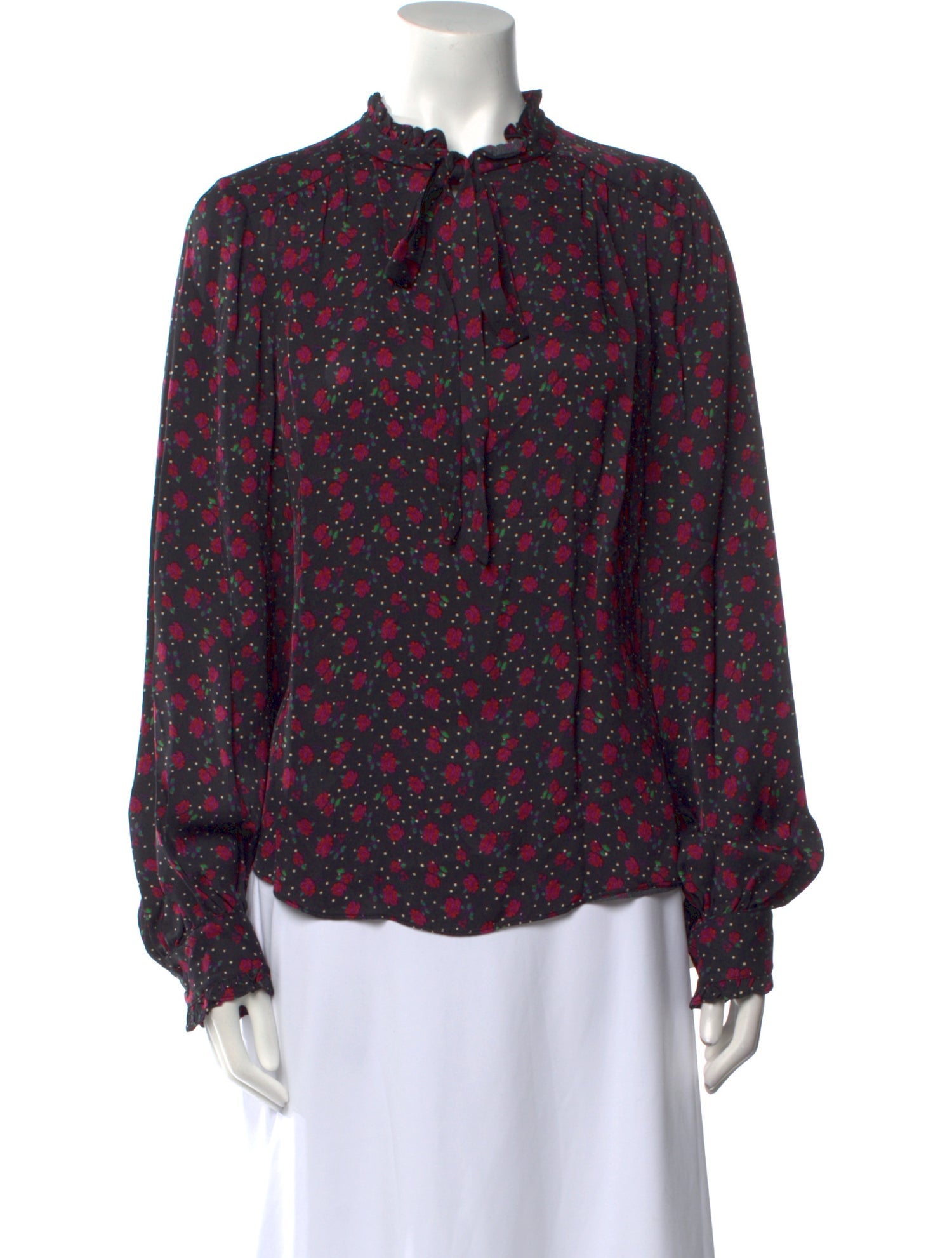 Veronica Beard Floral Print Mock Neck Blouse w/ Tags