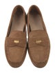 Veronica Beard Suede Chain-Link Accents Loafers