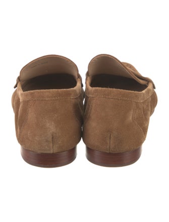 Veronica Beard Suede Chain-Link Accents Loafers