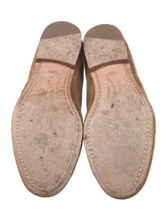 Veronica Beard Suede Chain-Link Accents Loafers