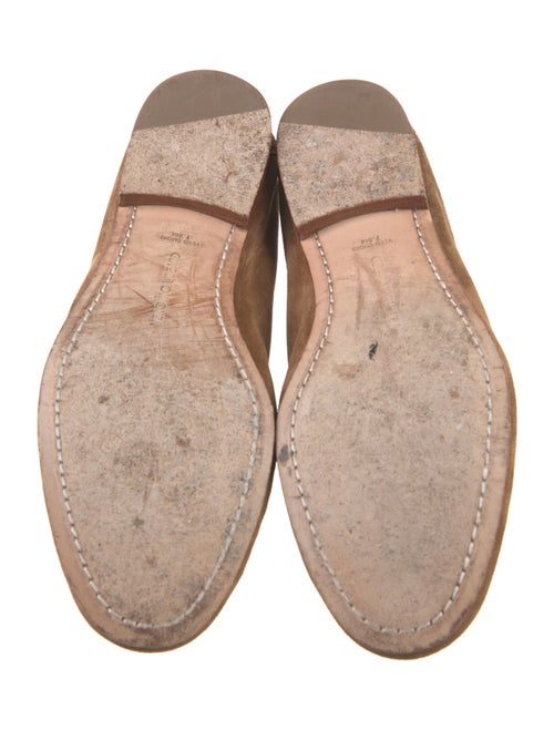Veronica Beard Suede Chain-Link Accents Loafers
