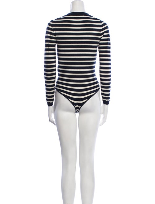Veronica Beard Merino Wool Striped Bodysuit