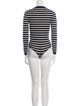 Veronica Beard Merino Wool Striped Bodysuit