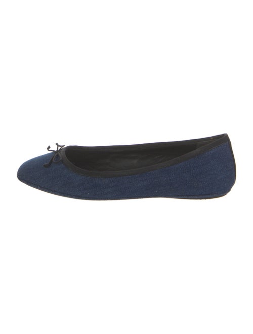 Veronica Beard Denim Bow Accents Ballet Flats