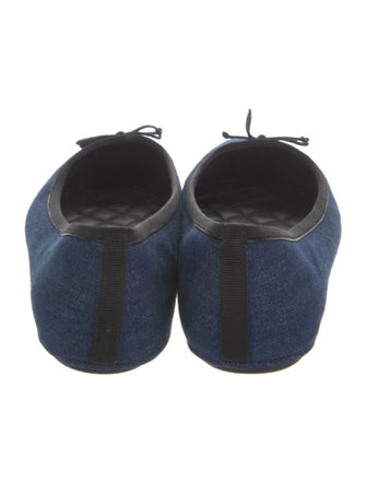 Veronica Beard Denim Bow Accents Ballet Flats