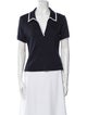 Veronica Beard V-Neck Short Sleeve Polo