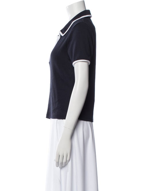 Veronica Beard V-Neck Short Sleeve Polo