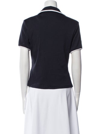 Veronica Beard V-Neck Short Sleeve Polo