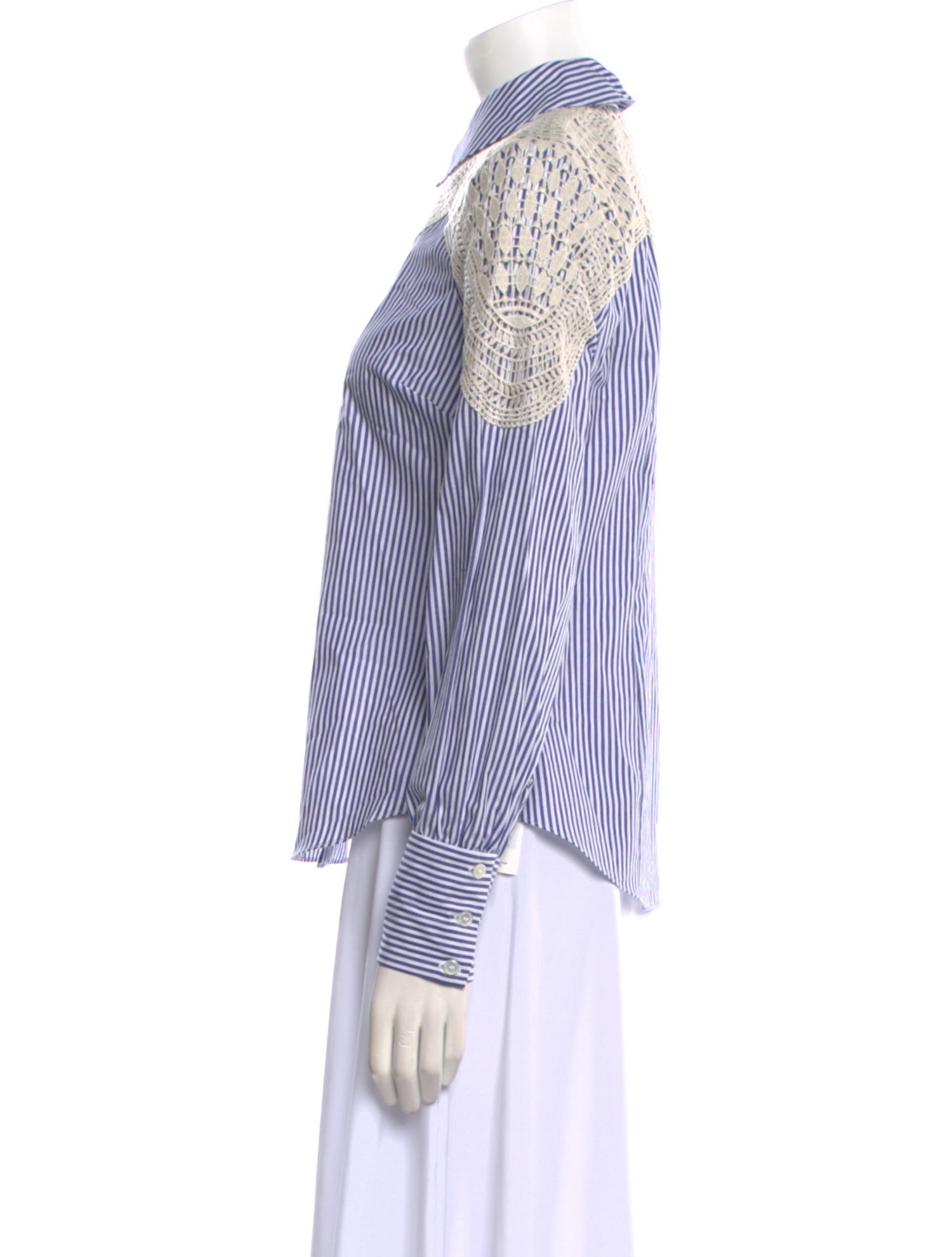 Veronica Beard Striped Long Sleeve Button-Up Top w/ Tags