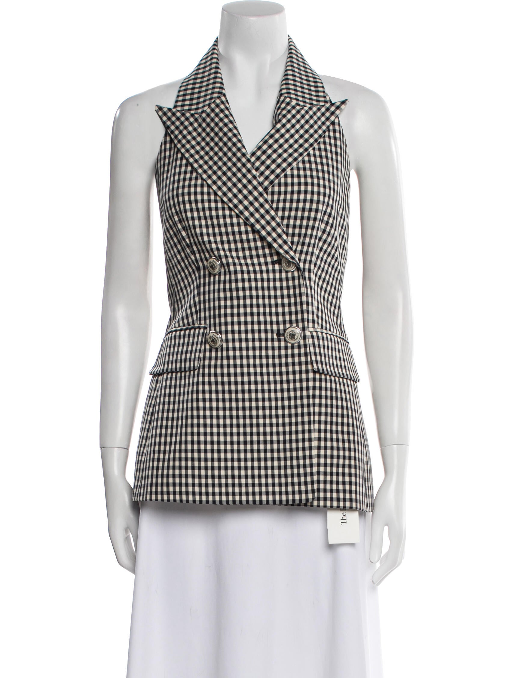 Veronica Beard Plaid Print Vest