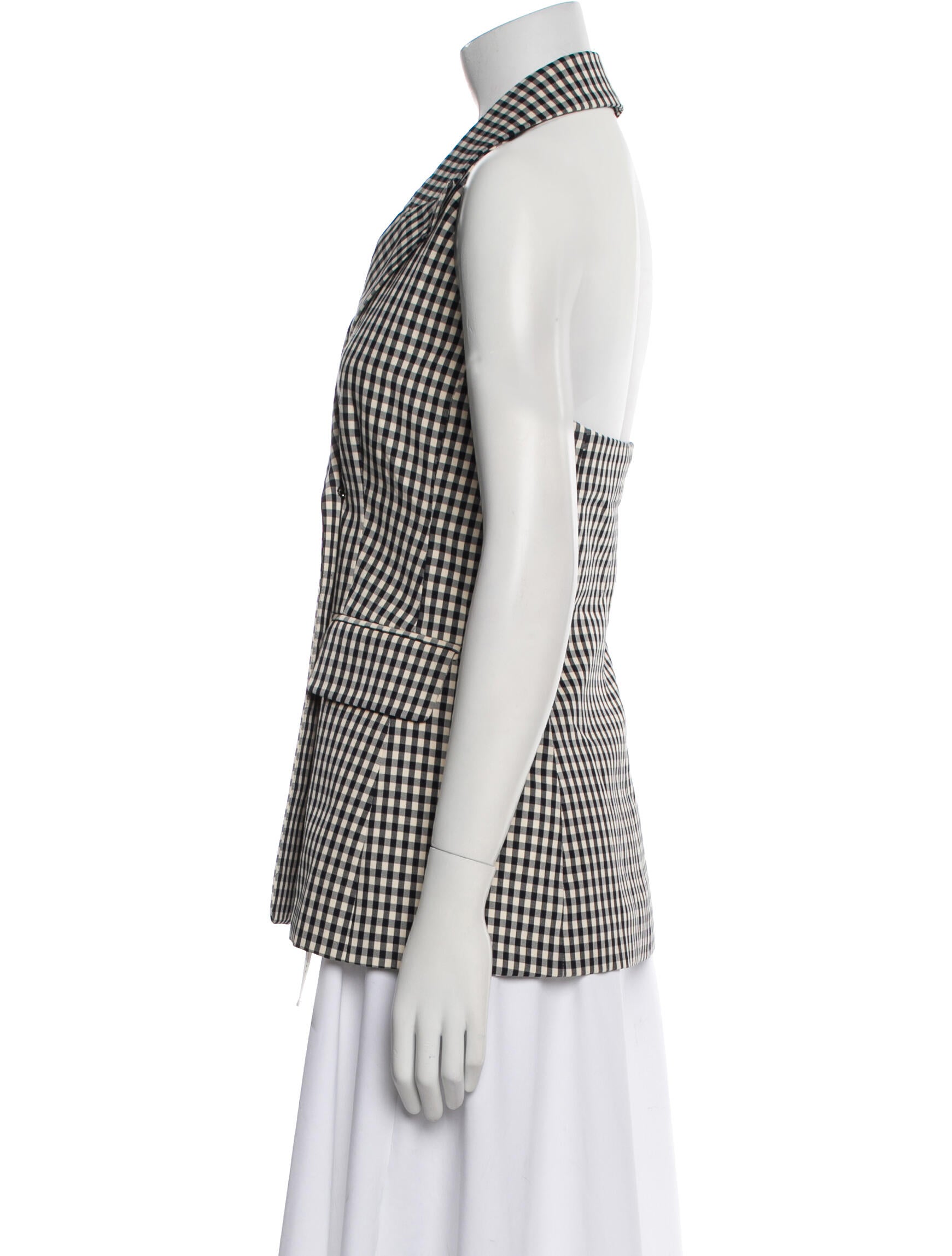 Veronica Beard Plaid Print Vest