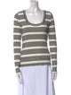 Veronica Beard Striped Scoop Neck Top