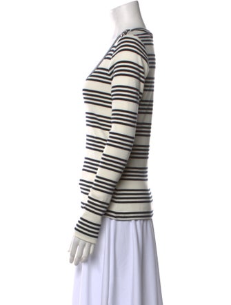 Veronica Beard Striped Scoop Neck Top