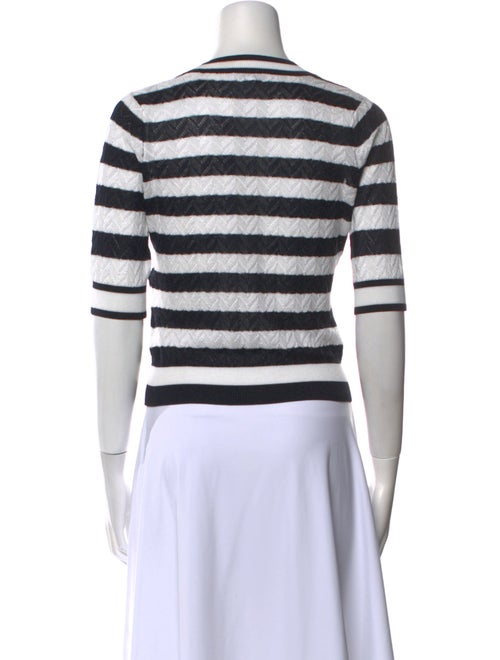 Veronica Beard Striped Crew Neck Crop Top