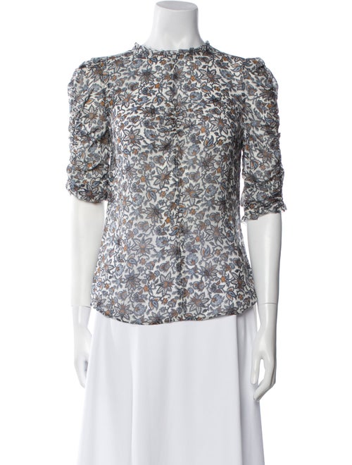 Veronica Beard Silk Floral Print Blouse