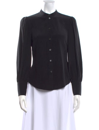 Veronica Beard Silk Long Sleeve Button-Up Top