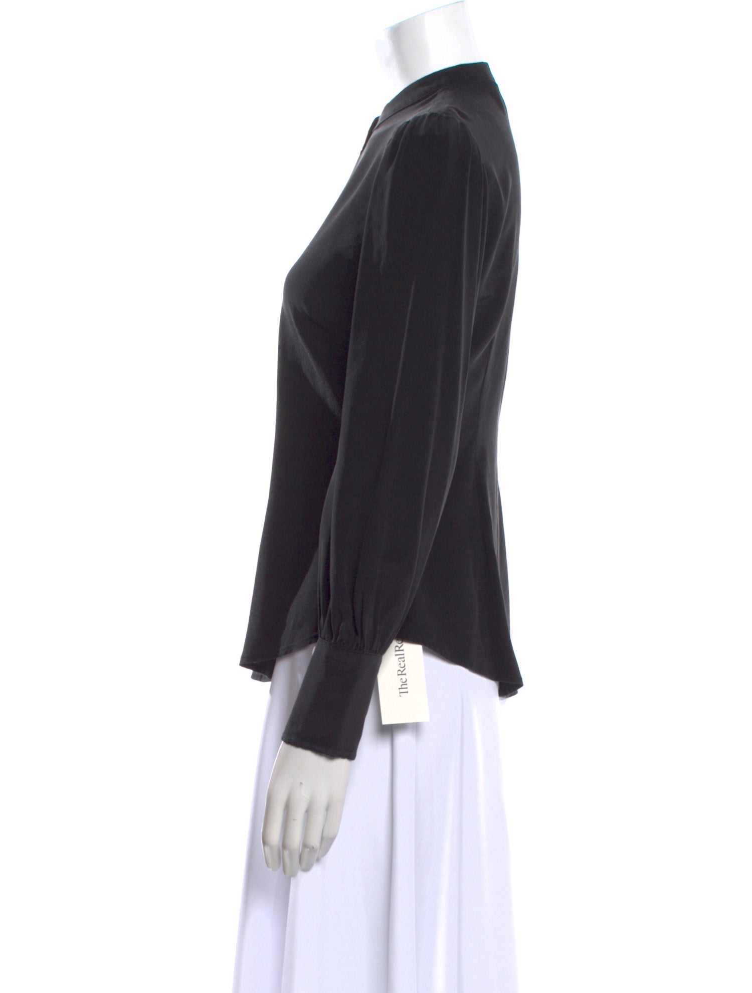 Veronica Beard Silk Long Sleeve Button-Up Top