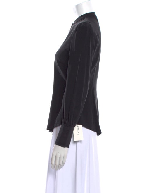 Veronica Beard Silk Long Sleeve Button-Up Top