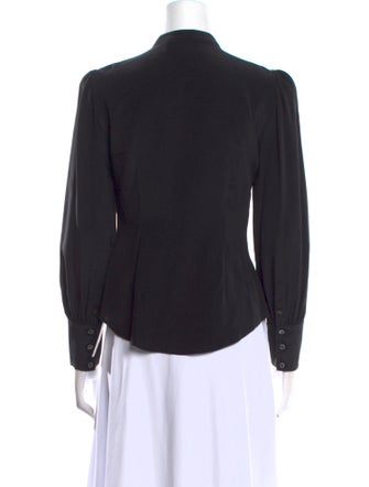 Veronica Beard Silk Long Sleeve Button-Up Top