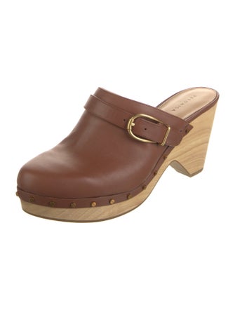 Veronica Beard Leather Studded Accents Mules