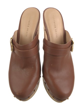 Veronica Beard Leather Studded Accents Mules