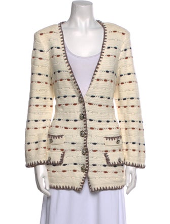 Veronica Beard Striped V-Neck Sweater