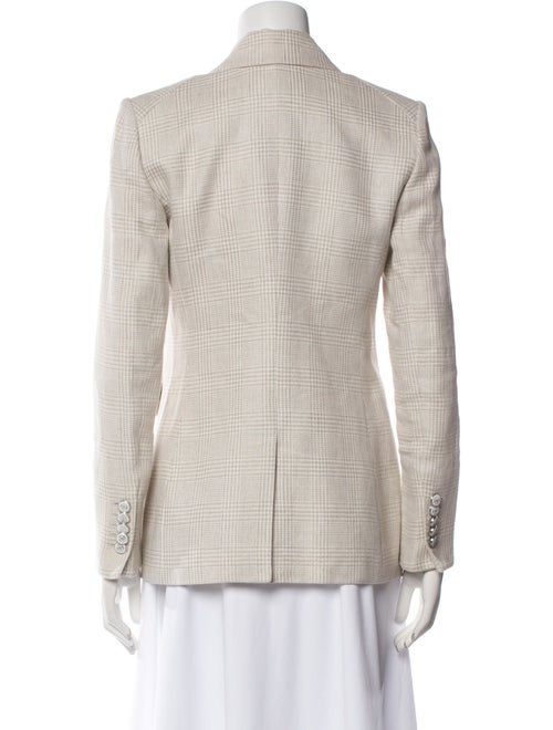 Veronica Beard Linen Plaid Print Blazer