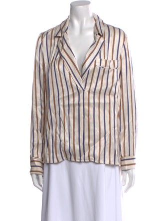 Veronica Beard Striped Long Sleeve Blouse