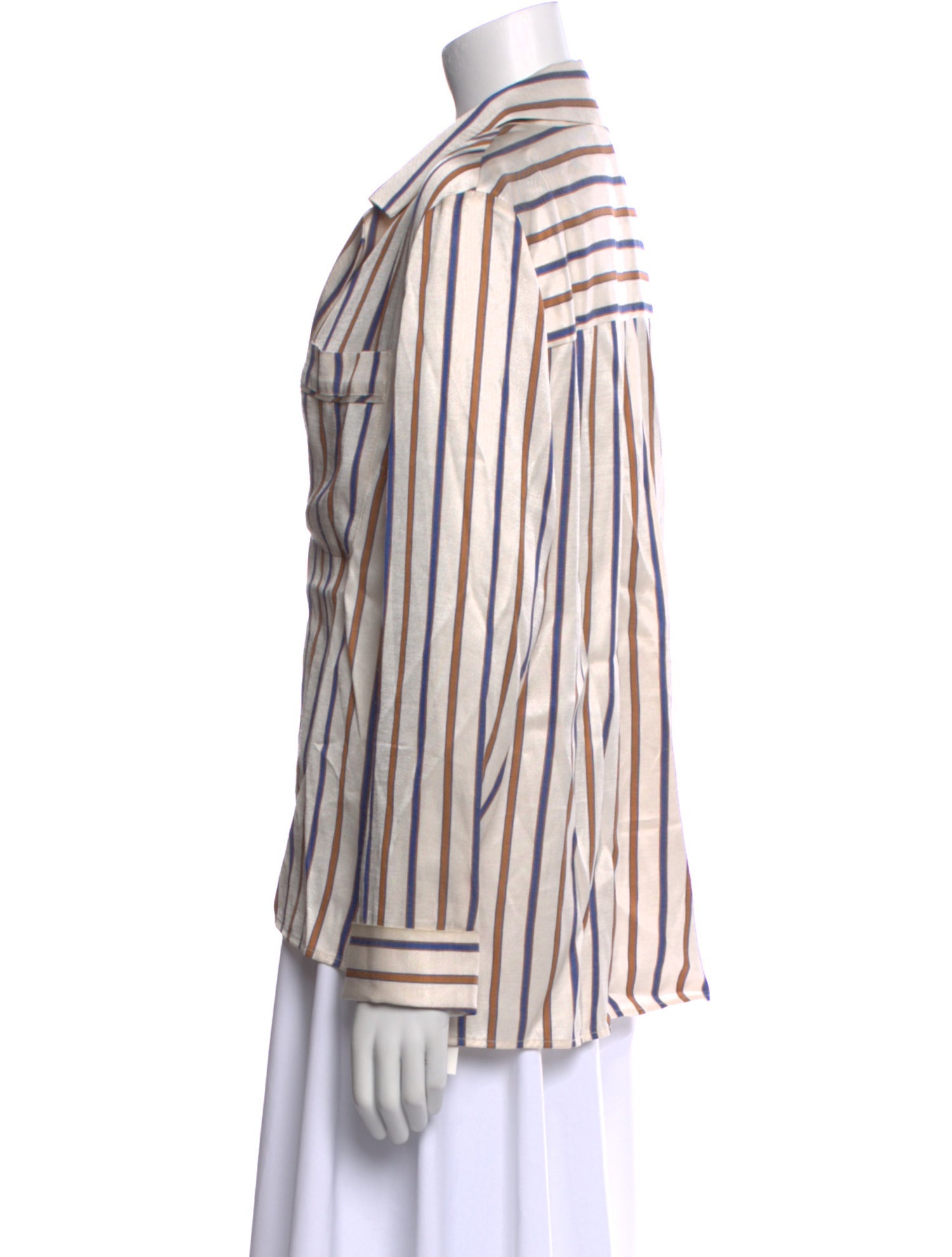 Veronica Beard Striped Long Sleeve Blouse
