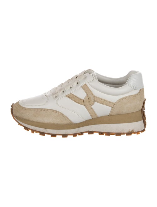 Veronica Beard Leather Colorblock Pattern Chunky Sneakers