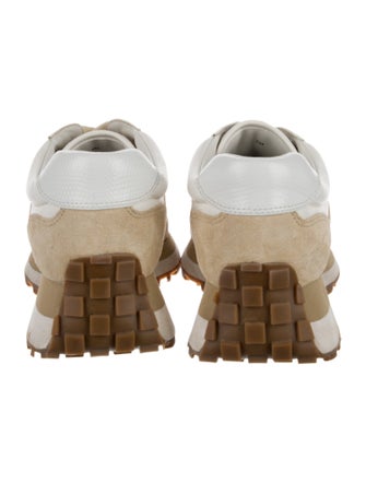 Veronica Beard Leather Colorblock Pattern Chunky Sneakers