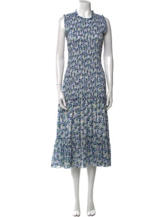 Veronica Beard Floral Print Long Dress