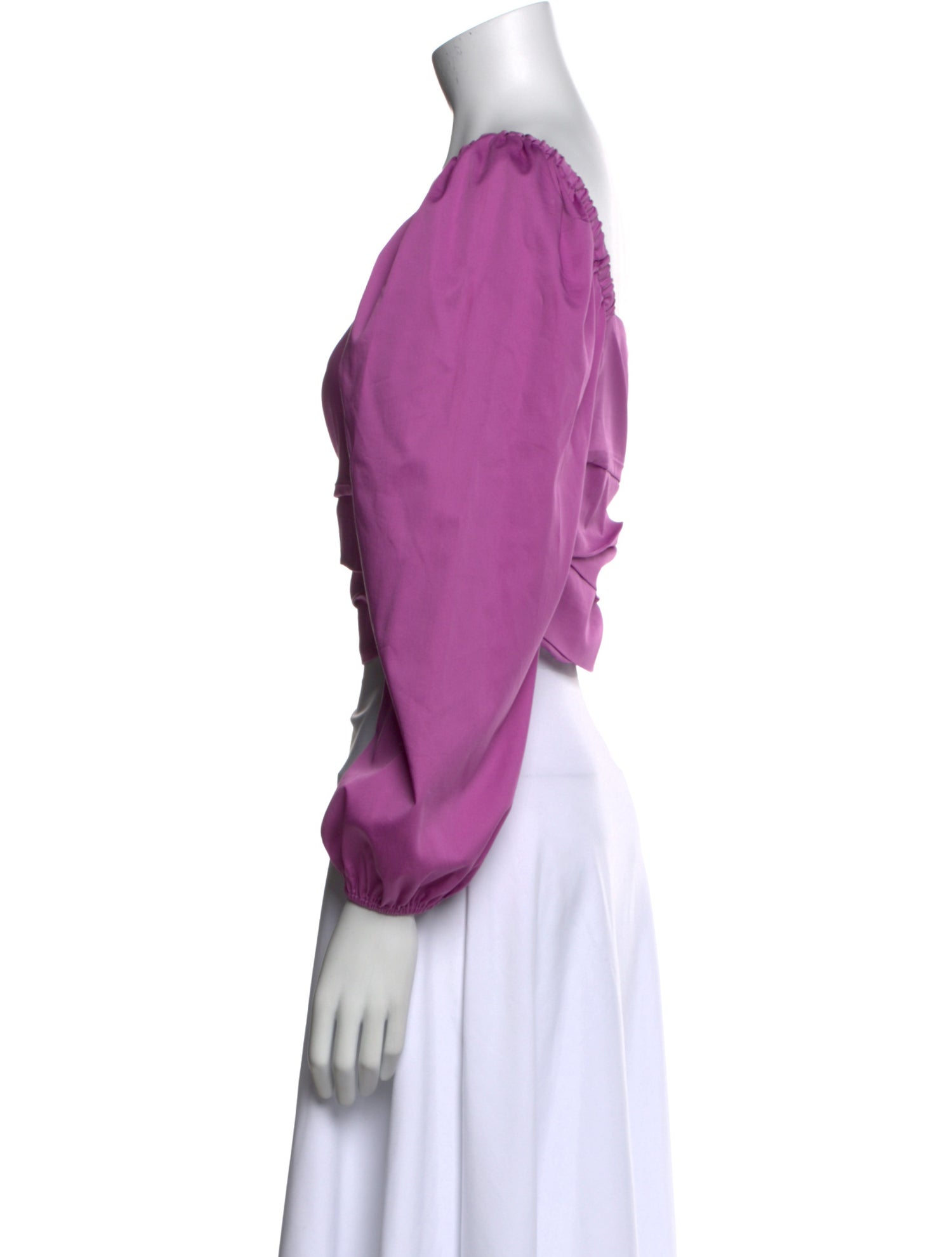 Veronica Beard Square Neckline Long Sleeve Crop Top