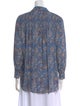 Veronica Beard Floral Print Long Sleeve Button-Up Top
