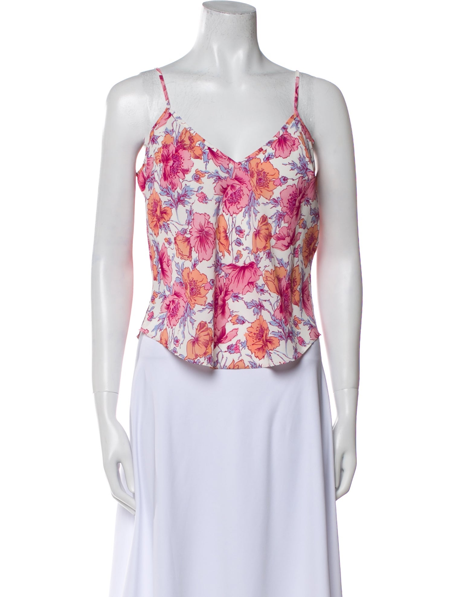 Veronica Beard Silk Floral Print Crop Top