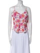 Veronica Beard Silk Floral Print Crop Top