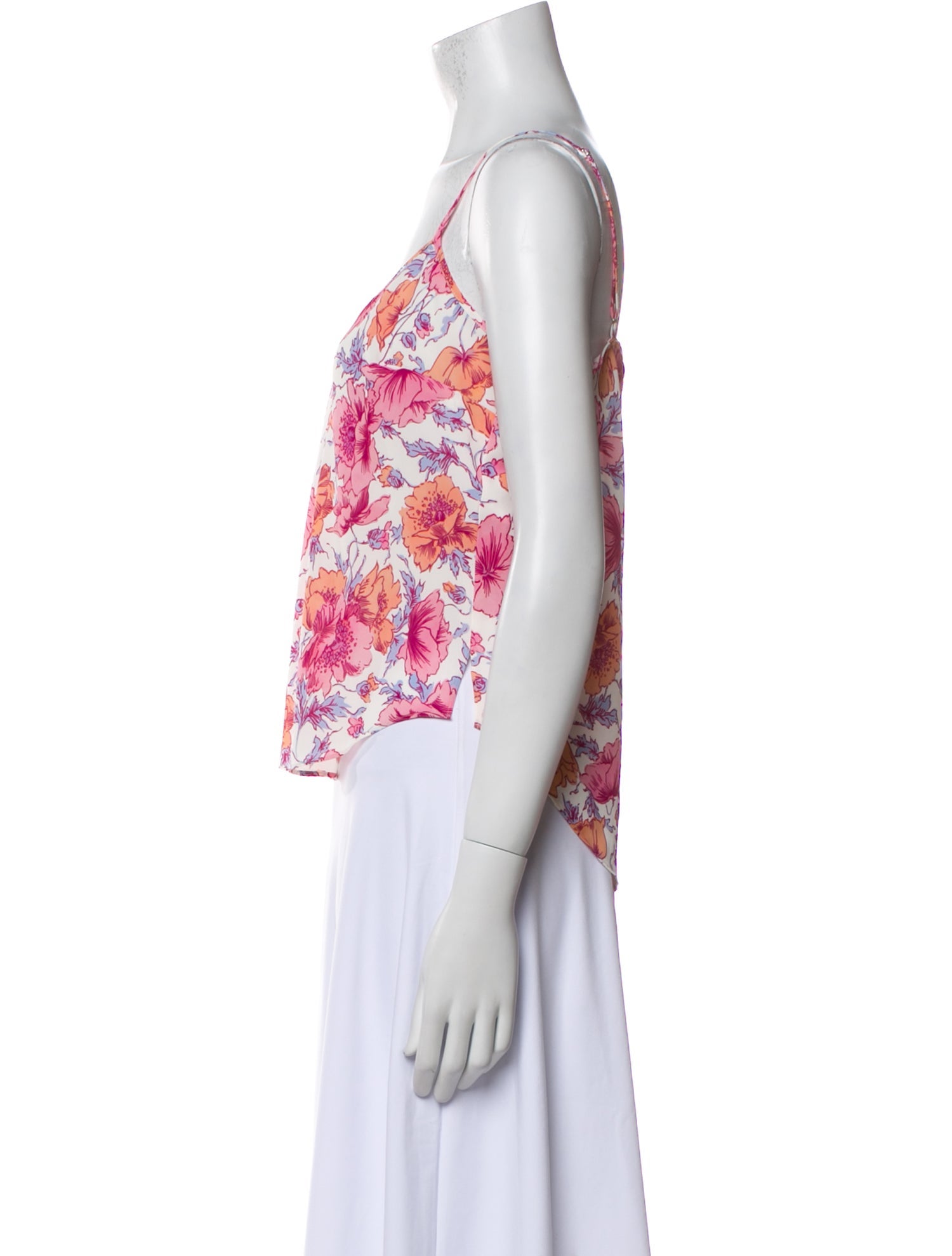 Veronica Beard Silk Floral Print Crop Top