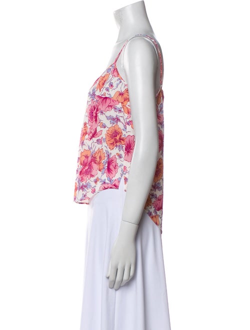 Veronica Beard Silk Floral Print Crop Top