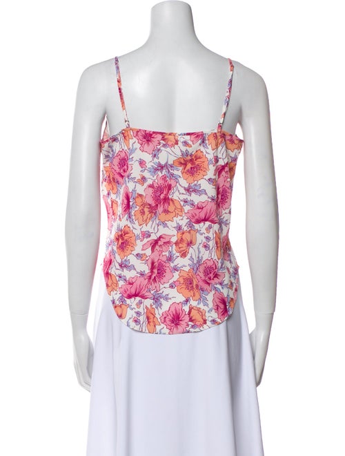 Veronica Beard Silk Floral Print Crop Top