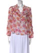 Veronica Beard Floral Print V-Neck Blouse
