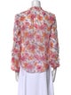 Veronica Beard Floral Print V-Neck Blouse