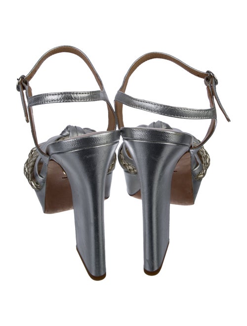 Veronica Beard Leather Braided Accents Sandals