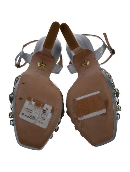 Veronica Beard Leather Braided Accents Sandals