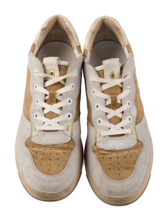Veronica Beard Suede Colorblock Pattern Sneakers