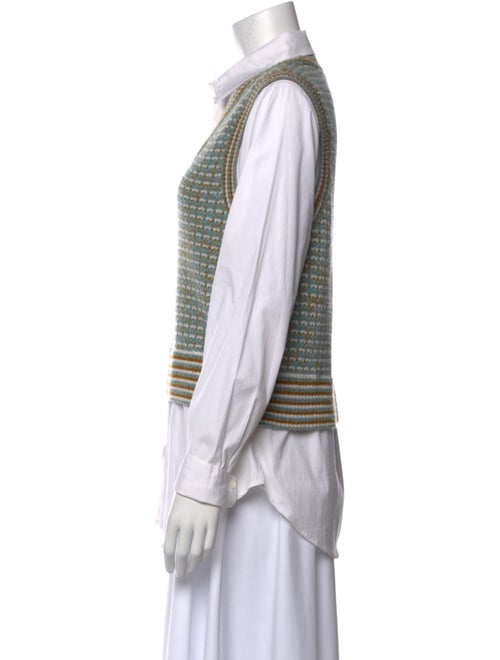 Veronica Beard Merino Wool Striped Button-Up Top