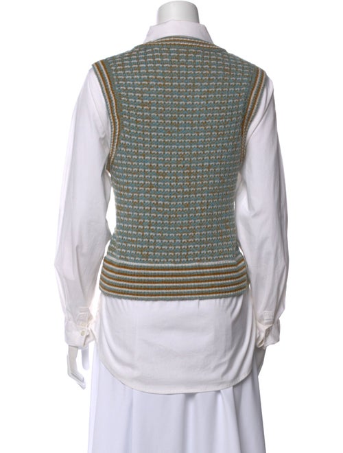 Veronica Beard Merino Wool Striped Button-Up Top