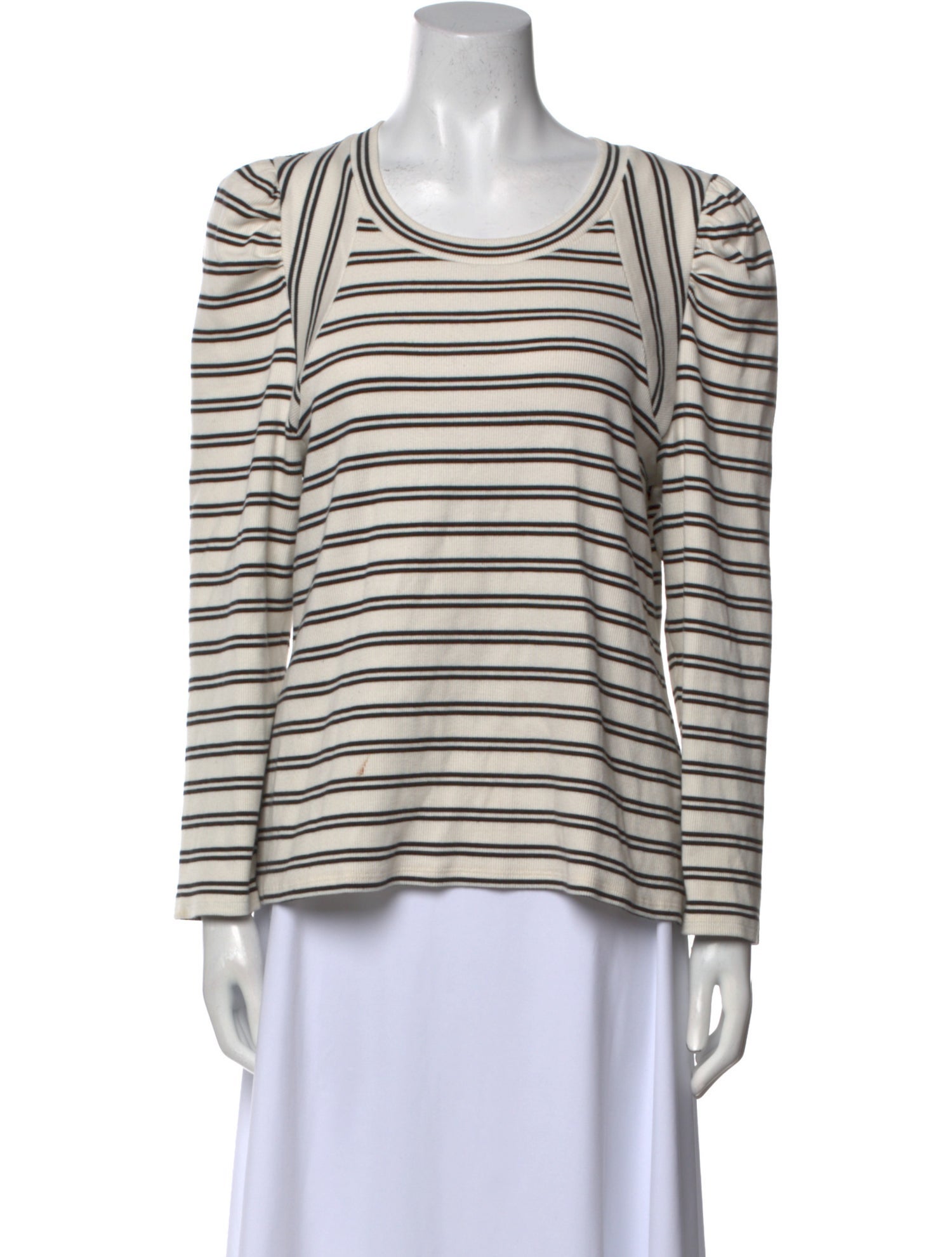 Veronica Beard Striped Scoop Neck T-Shirt